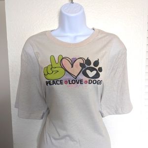 Peace Love & Dog tee